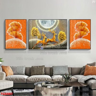 File gốc File bộ tranh treo tráng gương TG6087 (in tráng gương) nghệ thuật