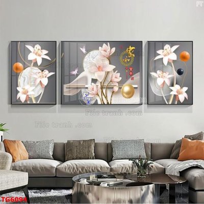 File in ấn File bộ tranh treo tráng gương TG6094 (bản gốc) từ file gốc