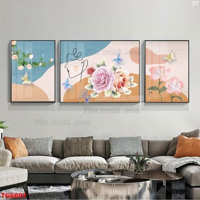 Download file File bộ tranh treo tráng gương TG6097 (gốc) in mica đèn LED