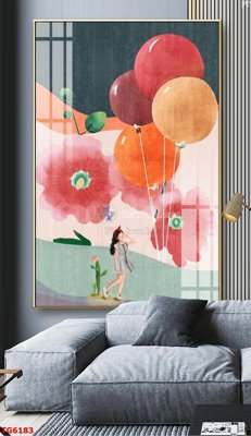 File tranh File bộ tranh treo tráng gương TG6183 (gốc) chủ đề động vật