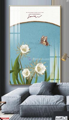 File in lụa File bộ tranh treo tráng gương TG6209 (hoa văn) File bộ tranh treo tráng gương TG6209