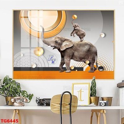 File gốc File bộ tranh treo tráng gương TG6445 (in lụa) cao cấp