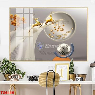 File ảnh File bộ tranh treo tráng gương TG6449 (gốc) trang trí khách sạn
