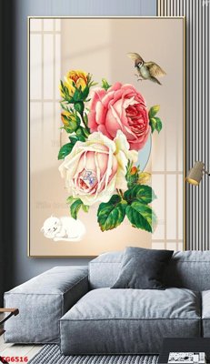 File in trần File bộ tranh treo tráng gương TG6516 (file gốc) hoa văn 3D