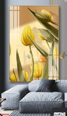 File gốc File bộ tranh treo tráng gương TG6520 (in lụa) tranh phong thủy