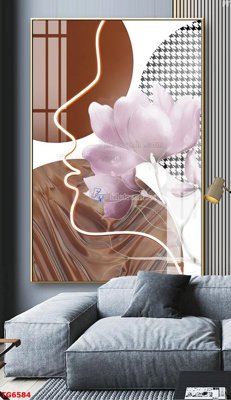 File gốc File bộ tranh treo tráng gương TG6584 (in lụa) hoa văn cổ điển