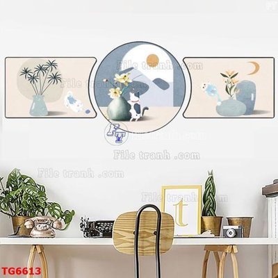 File ảnh File bộ tranh treo tráng gương TG6613 (gốc) dùng in Pano