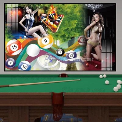 File PSD File tranh quán bida bi-a BILLARD TK1 (gốc) cho in quảng cáo