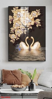 File gốc File tranh bộ in tráng gương hiện đại TK1002 (in 3D) nghệ thuật