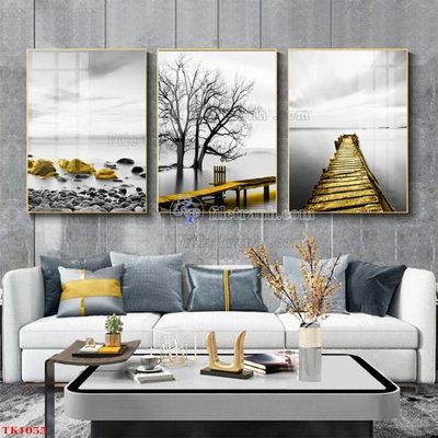 File in trần File tranh bộ in tráng gương hiện đại TK1055 (bản gốc) mây trời