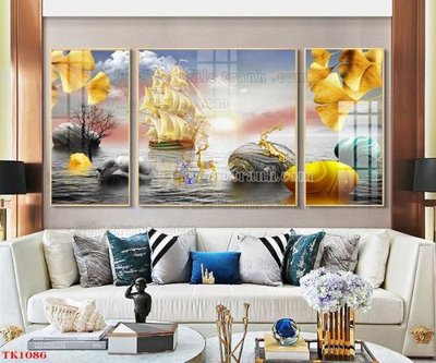 File tranh File tranh bộ in tráng gương hiện đại TK1086 (gốc) in vải canvas