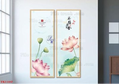 File in trần File tranh bộ in tráng gương hiện đại TK1107 (bản gốc) mây trời