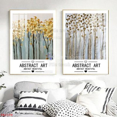 File gốc File tranh bộ in tráng gương hiện đại TK1179 (in lụa) họa tiết 3D