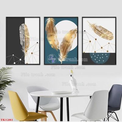 File ảnh File tranh bộ in tráng gương hiện đại TK1281 (gốc) cho trang trí nhà hàng