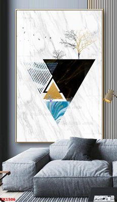 File tranh File bộ tranh treo tráng gương TK1506 (bản gốc) in lụa dán tường