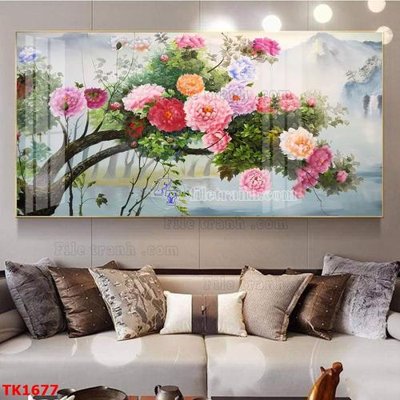 File in ấn File bộ tranh treo tráng gương TK1677 (bản gốc) cao cấp