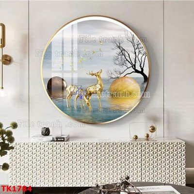 File gốc File bộ tranh treo tráng gương TK1784 (in lụa) chi tiết cao