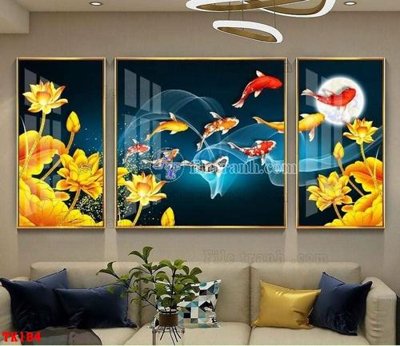 File in trần File tranh hiện đại pha lê gương hot TK184 (bản gốc) hoa văn