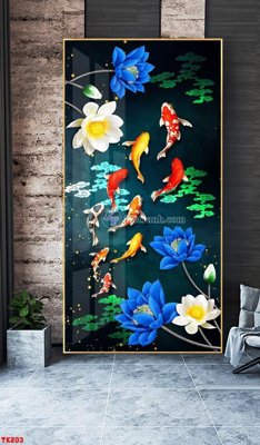 File gốc File tranh hiện đại pha lê gương hot TK203 (in lụa) trang trí tường