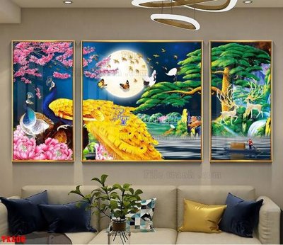 File gốc File tranh hiện đại pha lê gương hot TK206 (in lụa) tranh mã đáo