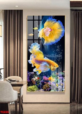 File gốc File tranh hiện đại pha lê gương hot TK225 (in lụa) họa tiết 3D