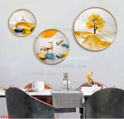 Download file gốc File tranh bộ in tráng gương hiện đại TK540 (in mica) 3D