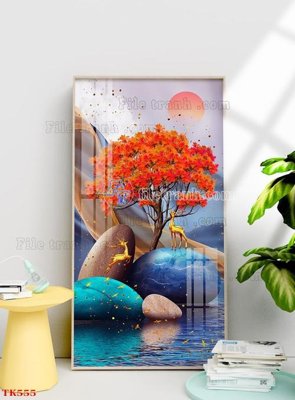 File in trần File tranh bộ in tráng gương hiện đại TK555 (bản gốc) bầu trời