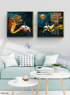 File gốc File tranh bộ in tráng gương hiện đại TK556 (in lụa) chi tiết cao