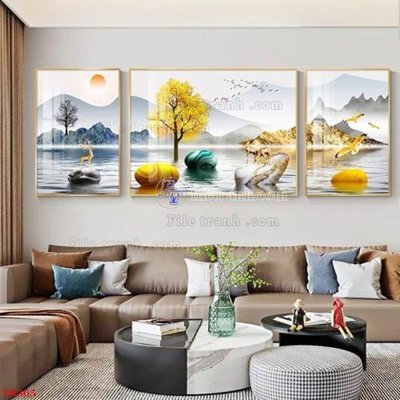 File gốc File tranh bộ in tráng gương hiện đại TK565 (trang trí) phòng trẻ em