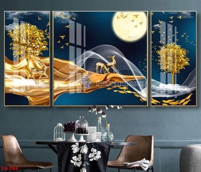 File gốc File tranh bộ in tráng gương hiện đại TK584 (in mica) cắt laser