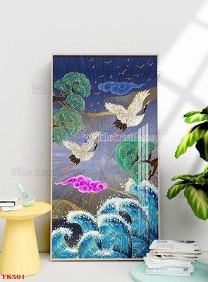 File in ấn File tranh bộ in tráng gương hiện đại TK591 (bản gốc) sắc nét