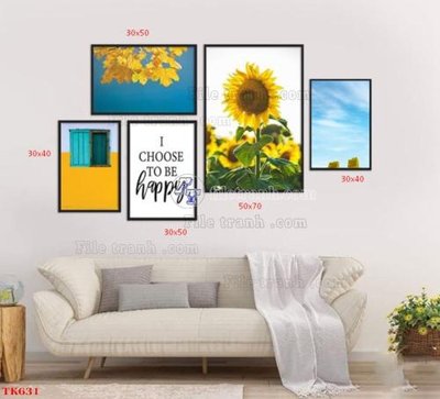 File in trần File tranh bộ in tráng gương hiện đại TK631 (bản gốc 3D) sống động