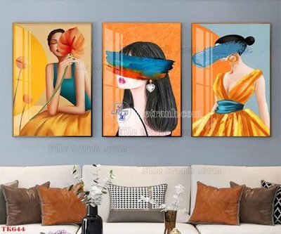 File tranh File tranh bộ in tráng gương hiện đại TK644 (gốc) chủ đề động vật