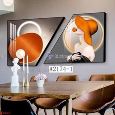 File gốc File tranh bộ in tráng gương hiện đại TK660 (phong cách) tối giản