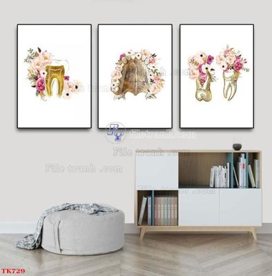 File in lụa File tranh bộ in tráng gương hiện đại TK729 (chất lượng cao) File tranh bộ in tráng gương hiện đại TK729