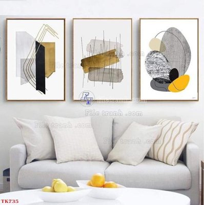 Mua file tranh gốc File tranh bộ in tráng gương hiện đại TK735 tại Filetranh.com