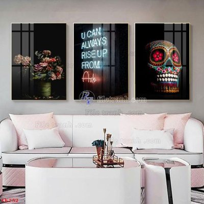 File gốc File tranh bộ in tráng gương hiện đại TK752 (phong cách) tối giản