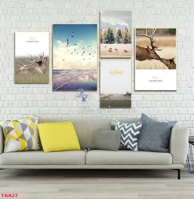 File tranh File tranh bộ in tráng gương hiện đại TK827 (gốc) phong cách tối giản