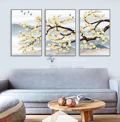 File tranh File tranh bộ in tráng gương hiện đại TK829 (bản gốc) in lụa 3D