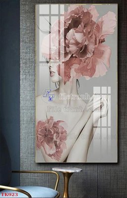 File ảnh File tranh bộ in tráng gương hiện đại TK923 (gốc) in decal dán tường
