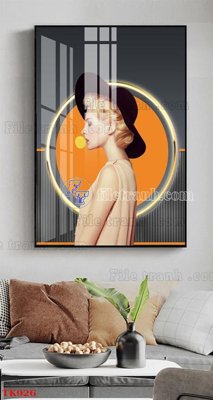 File tranh trang trí File tranh bộ in tráng gương hiện đại TK926 (file gốc)