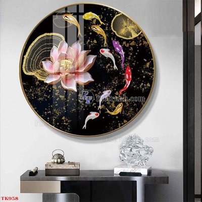 File in trần File tranh bộ in tráng gương hiện đại TK958 (bản gốc 3D) sống động