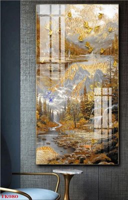 Download file gốc File tranh bộ in tráng gương hiện đại TK980 (in mica) 3D