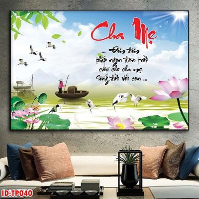 File in trần File tranh thư pháp TP040 (bản gốc) 5D