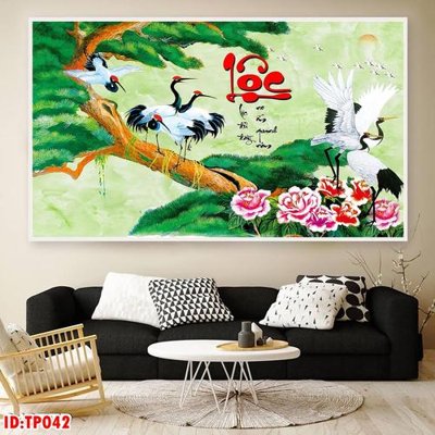 File ảnh File tranh thư pháp TP042 (gốc) in decal dán tường