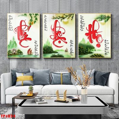 File tranh File tranh thư pháp TP1034 (bản gốc) in canvas