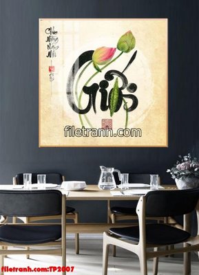 Tải file File tranh thư pháp TP2007 (gốc) làm file thiết kế