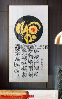 File tranh in trần 3D File tranh thư pháp TP2033 (ảnh gốc)