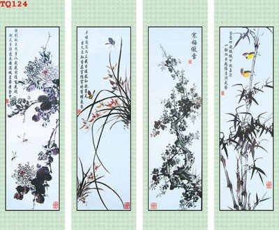 Tải file File tranh tứ quý TQ124 (gốc) làm tranh trang trí