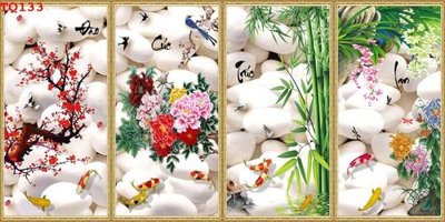 File gốc File tranh tứ quý TQ133 (in lụa) chi tiết cao